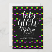 Invitation Feu Anniversaire Confetti Neon Glow Dans La Fête S (Devant)