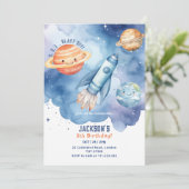 Invitation Feu au large des planètes spatiales Anniversaire (Debout devant)