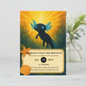 Invitation Feu Axolotl de naissance (Debout devant)