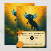 Invitation Feu Axolotl de naissance (Devant / Derrière)