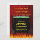 Invitation Feu Cauldron de la fête du costume d'Halloween (Dos)