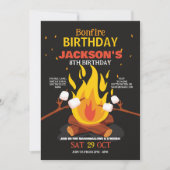 Invitation Feu d'anniversaire Jardin S'Mores Marshmellow (Devant)
