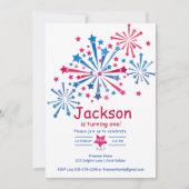 Invitation Feu d'aquarelle 4 juillet premier anniversaire (Devant)
