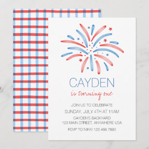 Invitation Feu d'artifice 4 juillet Anniversaire
