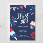 Invitation Feu d'artifice 4 juillet BBQ (Devant)