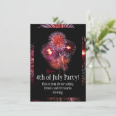 Invitation Feu d'artifice 4 juillet Party/barbecue noir brill (Debout devant)