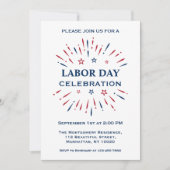 Invitation Feu d'artifice amusant Rouge Blanc Bleu Célébratio (Devant)