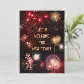 Invitation Feu d'artifice : Bienvenue au Nouvel An ! (Debout devant)