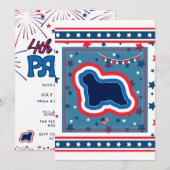 Invitation Feu d'artifice Collie 4 juillet fête du barbecue (Devant / Derrière)