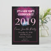 Invitation Feu d'artifice de fête du Nouvel An (Debout devant)