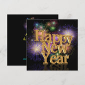 Invitation Feu d'artifice de la fête de la Saint-Sylvestre In (Devant / Derrière)