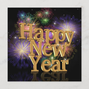 Invitation Feu d'artifice de la fête de la Saint-Sylvestre In