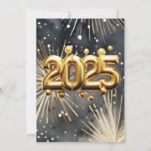 Invitation Feu d'artifice de la Parties scintillant d'or 2025 (Dos)