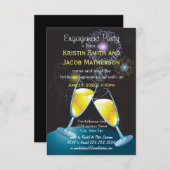 Invitation Feu d'artifice de lunettes de champagne - 3x5 (Devant / Derrière)