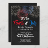 Invitation Feu d'artifice d'invitation du 4 juillet (Devant / Derrière)