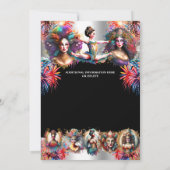 Invitation Feu d'artifice du carnaval festival dames cirque p (Dos)