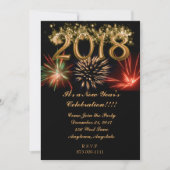 Invitation Feu d'artifice du Nouvel An 2018 (Devant)