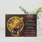 Invitation Feu d'artifice Élégant Fête du Nouvel An (Debout devant)