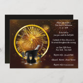 Invitation Feu d'artifice Élégant Fête du Nouvel An (Devant / Derrière)