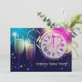 Invitation Feu d'artifice et compte à rebours fête de la veil (Debout devant)