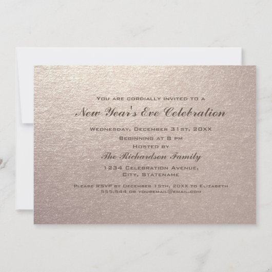 Invitation Feu d'artifice et compte à rebours fête de la veil (Dos)