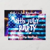 Invitation Feu d'artifice fête du 4 juillet (Devant / Derrière)