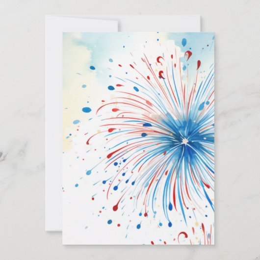 Invitation Feu d'artifice I Elegant Quart Juillet (Dos)