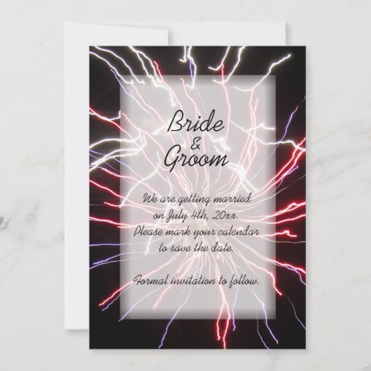 Invitation Feu d'artifice mariage Enregistrer la date Faire-p (Devant)