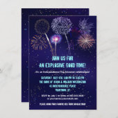 Invitation Feu d'artifice Night Sky 4 juillet (Devant / Derrière)