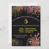 Invitation Feu d'artifice pastel aquarelle, Anniversaire (Devant)