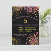 Invitation Feu d'artifice pastel aquarelle, Anniversaire (Debout devant)