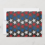 Invitation Feu d'artifice patriotique 4 juillet Rustique BBQ (Dos)