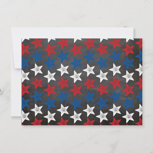 Invitation Feu d'artifice patriotique 4 juillet Rustique BBQ (Dos)