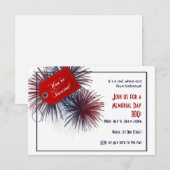 Invitation Feu d'artifice patriotique pour le Jour du Mémoria (Devant / Derrière)