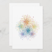 Invitation Feu d'artifice Pyrotechnicien Cadeau Nouvel An (Devant / Derrière)