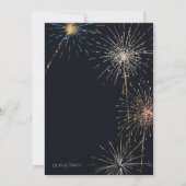 Invitation Feu d'artifice rouge, blanc et Baby shower dû (Dos)