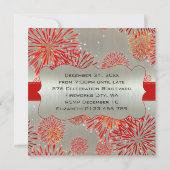 Invitation Feu d'artifice rouge sur la Soirée d'Argent du Nou (Dos)