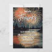 Invitation Feu d'artifice sur le lac Fête (Devant)