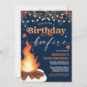 Invitation Feu d'automne moderne Anniversaire, Feu de feu de (Devant)