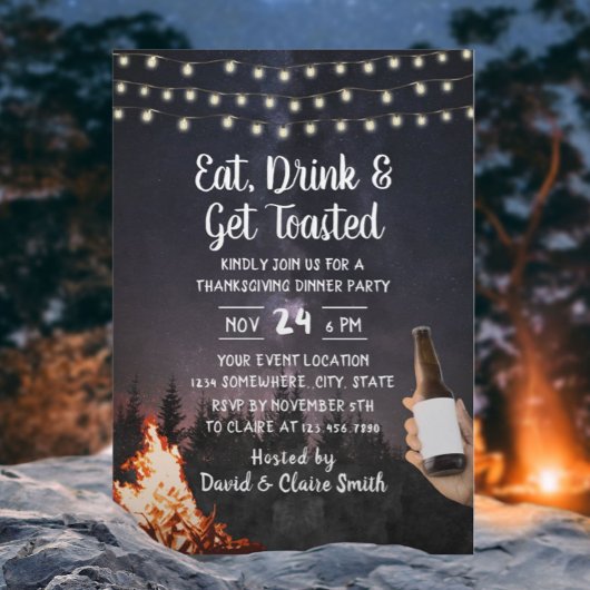 Invitation Feu de Bonet Forêt de Bière Thanksgiving