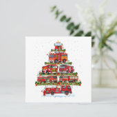 Invitation Feu de camion feux Pompier Camion d'incendie Noël (Debout devant)