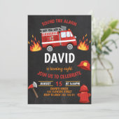 Invitation Feu de camionnette de pompiers (Debout devant)