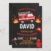 Invitation Feu de camionnette de pompiers (Devant / Derrière)