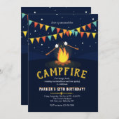 Invitation Feu de camp et Guimauves (Devant / Derrière)