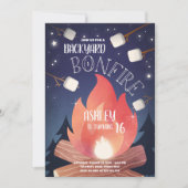 Invitation Feu de camp extérieur Camping Glamping Anniversair (Devant)