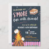 Invitation Feu de camp S'more Filles Amusement Amies Camping (Devant)