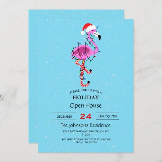 Invitation Feu de Christmas (Devant / Derrière)