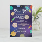 Invitation Feu de fête d'anniversaire de Galaxy (Debout devant)