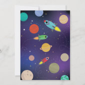 Invitation Feu de fête d'anniversaire de Galaxy (Dos)