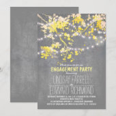 Invitation Feu de fiançailles à cordes mignonnes et fantaisie (Devant / Derrière)